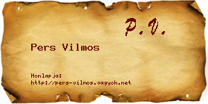 Pers Vilmos névjegykártya
